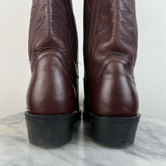 Vintage Men\'s Lehigh Brown Leather Embroidered Western Country Boots (Sz 9.5D) main image 7